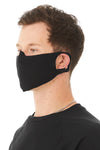man wearing black face cover 