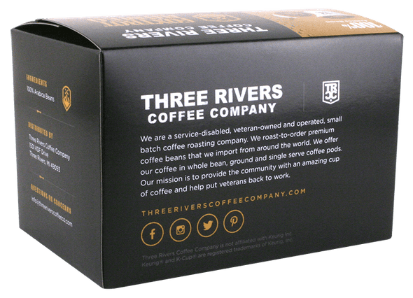 Three Rivers Coffee Company Foxtrot Romeo Coffee Pods 12 Pack Back