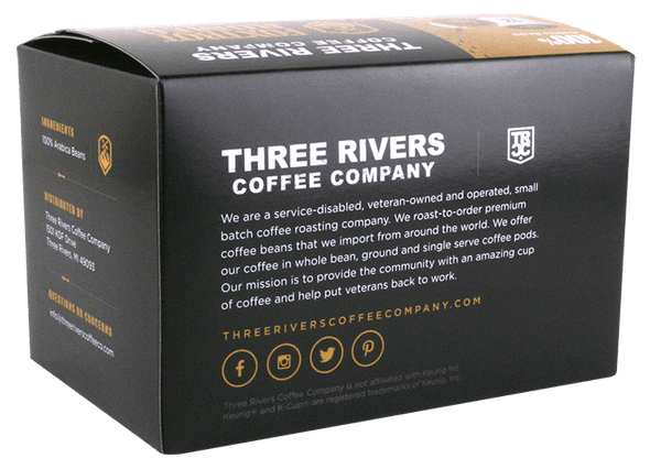 Three Rivers Coffee Company Foxtrot Romeo Coffee Pods 12 Pack Back