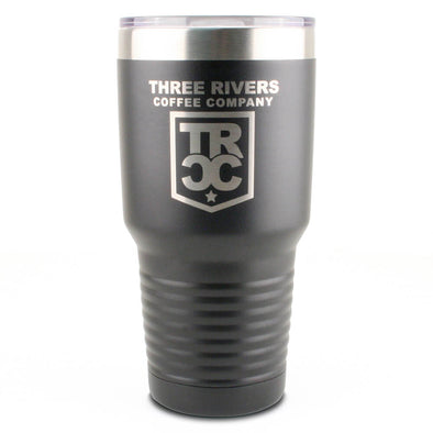 Three Rivers Coffee Company 30 oz Stainless Steel Tumbler with TRCC logo
