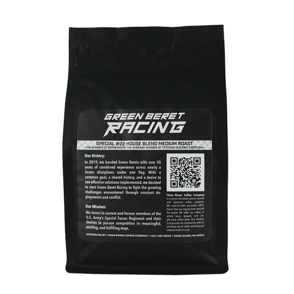 Green Beret Racing Special #22 House Blend Coffee Back Label